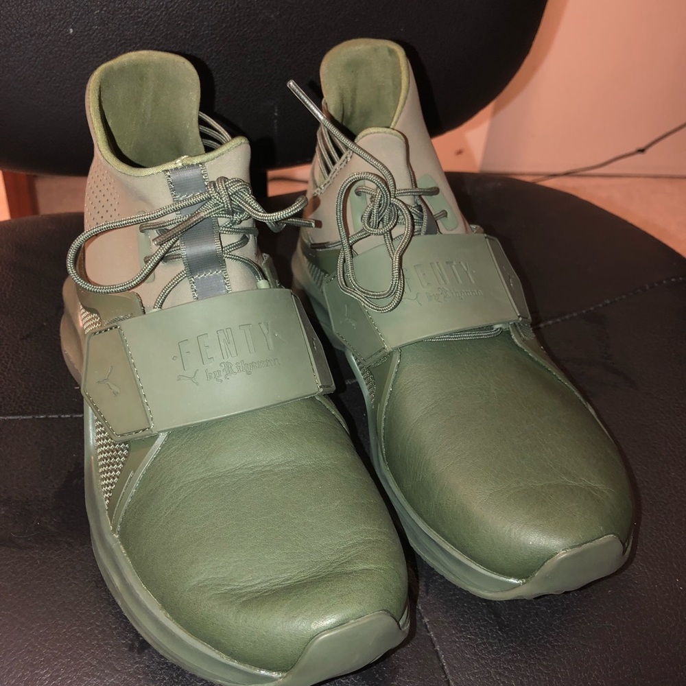 Womens green fenty trainer hi 7.5